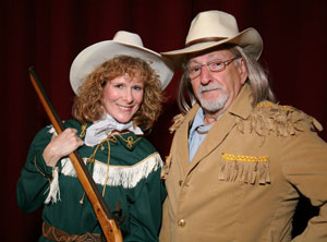 Photograph of Faith Yesner as Annie Oakley and Bob Dimond as Buffalo Bill